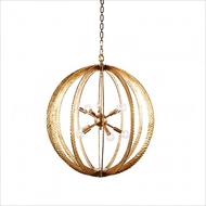 Aidan Gray Home Lighting Geo Hammered Circle Chandelier - Antique Gold - Large